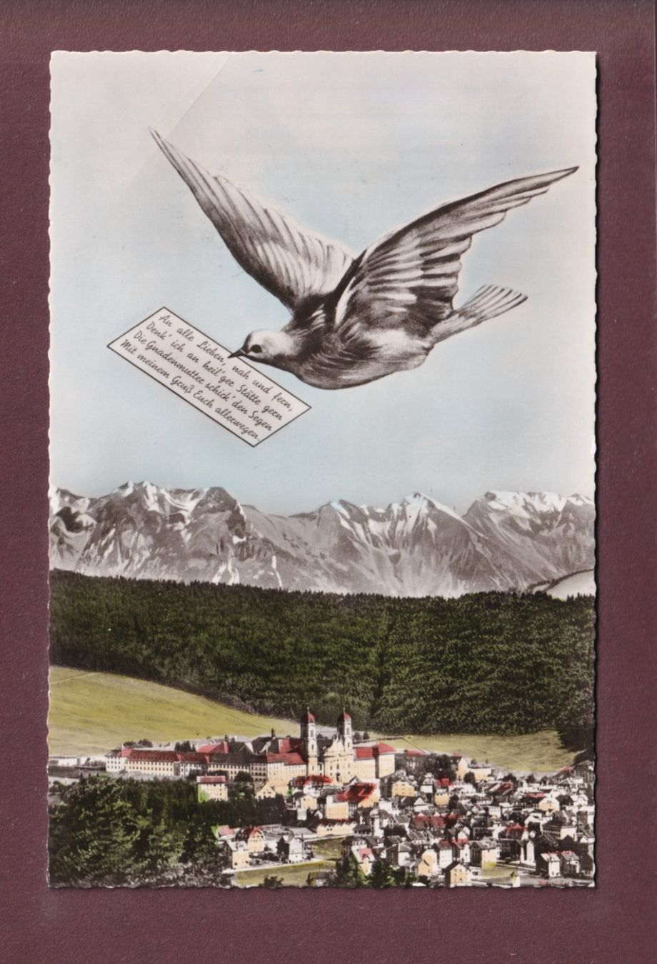 Cartoline postali: EINSIEDELN - Schwyzer Alpen - 1959 – Usato da Pully venduto da nicecards
