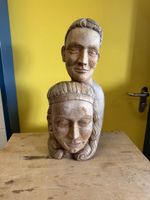 Holzskulptur, geschnitzt, Mann und Frau, Handarbeit!