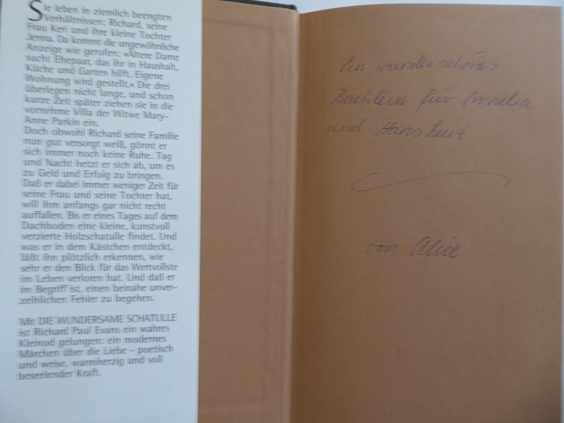 Libri: Die wundersame Schatulle, Evans, Blanvalet, 1. Auflage – Usato da Turbenthal venduto da Panau 1
