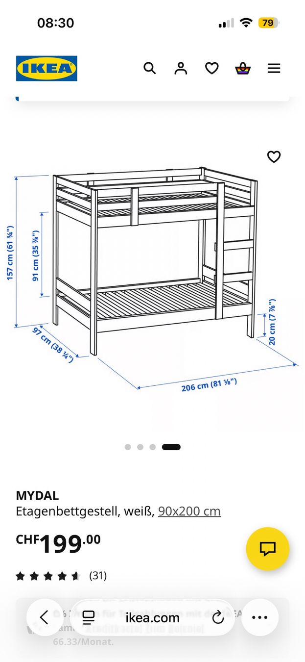 Ikea Betten: Mydal Hochbett Kinder IKEA – Gebraucht aus Zürich von manuunited 4