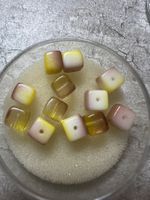 Perlen / Glaswürfel Mix - Farbe Topas / 5.5 mm (neu)