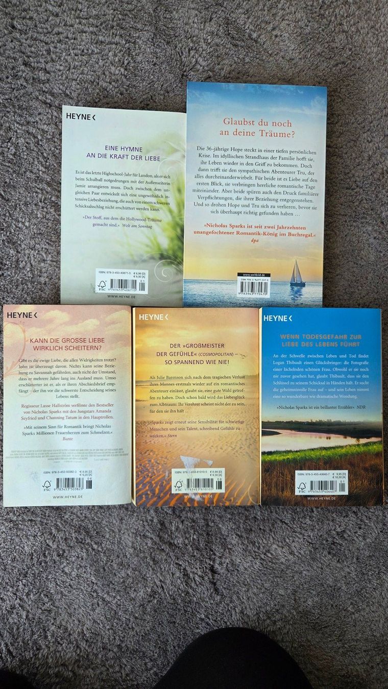 Libri: Nicholas Sparks Romane, 5 Bücher – Usato da Bösingen venduto da Soene91 1