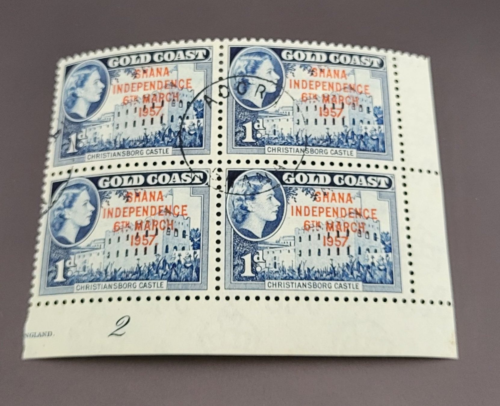 Tutti i francobolli: Ghana 1957 viererblock briefmarke – Usato da St Gallen venduto da Stampsalshobby