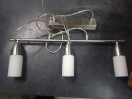 Trio Deckenlampe Edelstahl 3-flammig E14