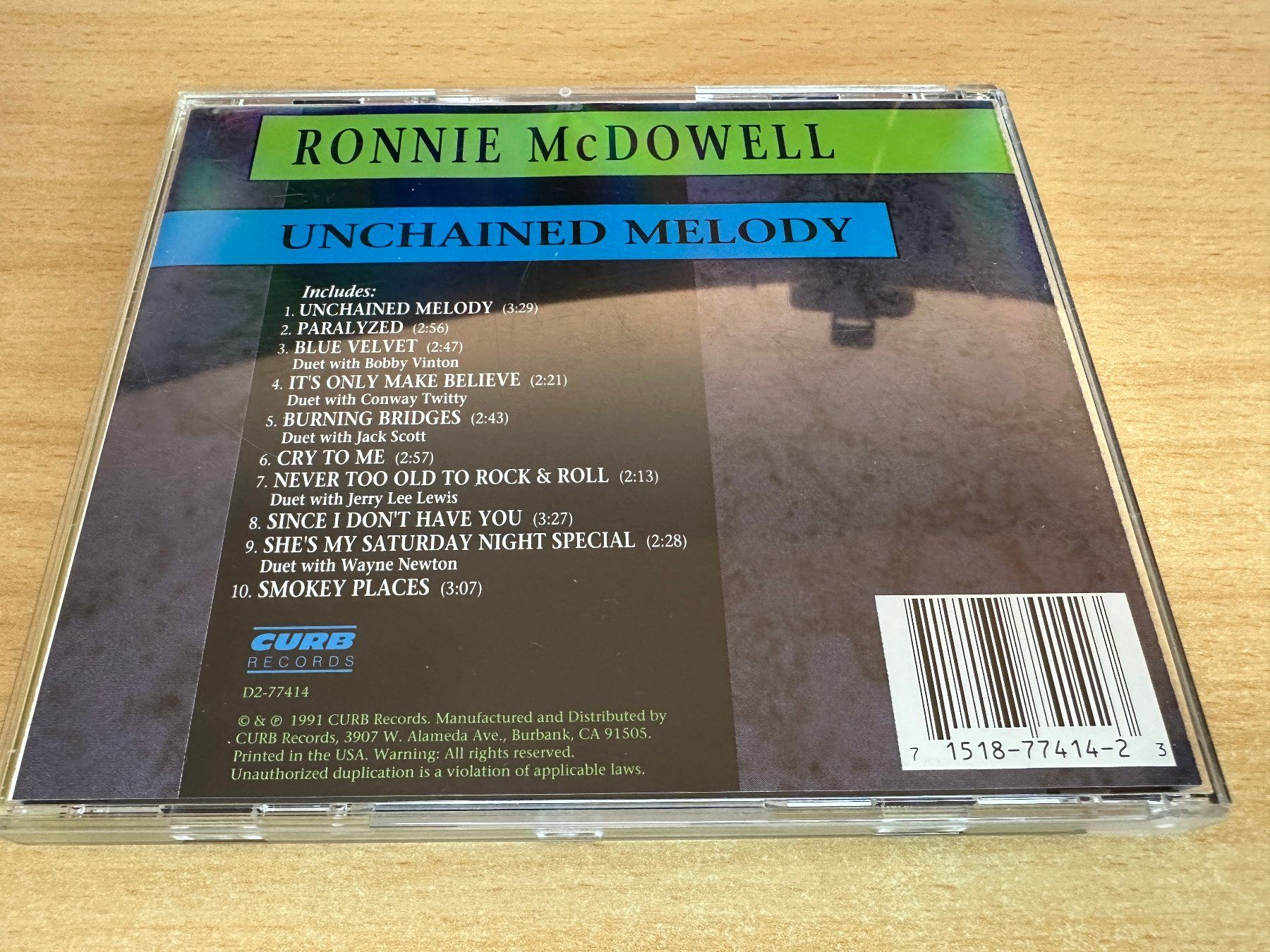 CD: Ronnie McDowell – Unchained Melody – Usato da Rikon im Tösstal venduto da Alpenmutz 1