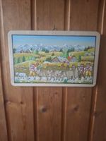 Wunderschönes Bauernmalerei Bild Senn Kuhe Haus Ziegen *56