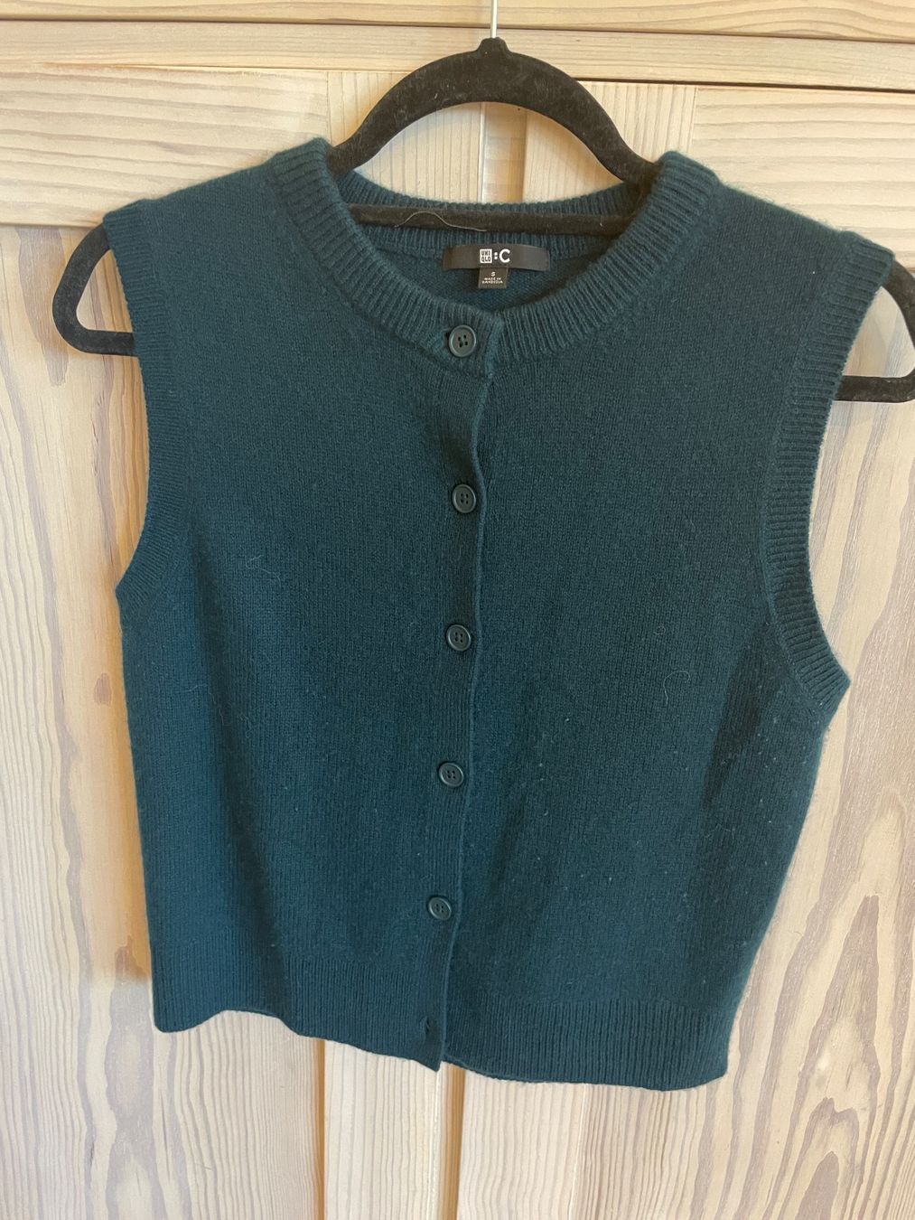 TCHIBO Gilet Femme Gris Basique Laine Boutons Casual (EU 40