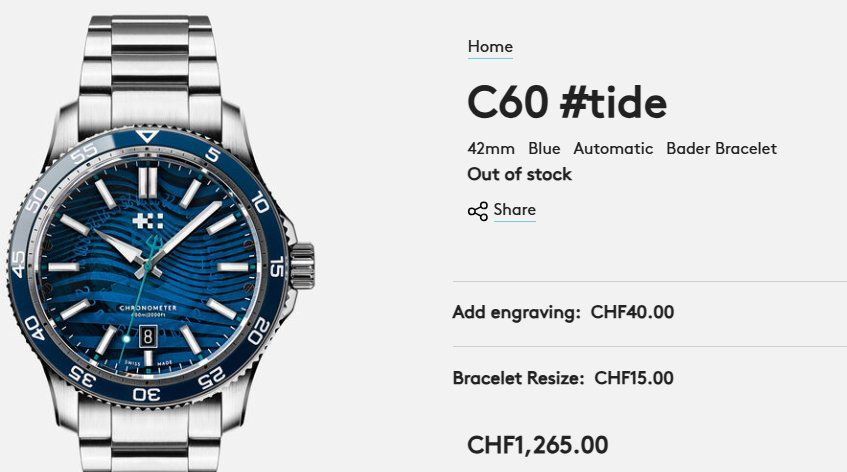 Christopher Ward Orologi: Christopher Ward C60 #tide – Nuovo (secondo la descrizione) da Olten venduto da KarolN 9