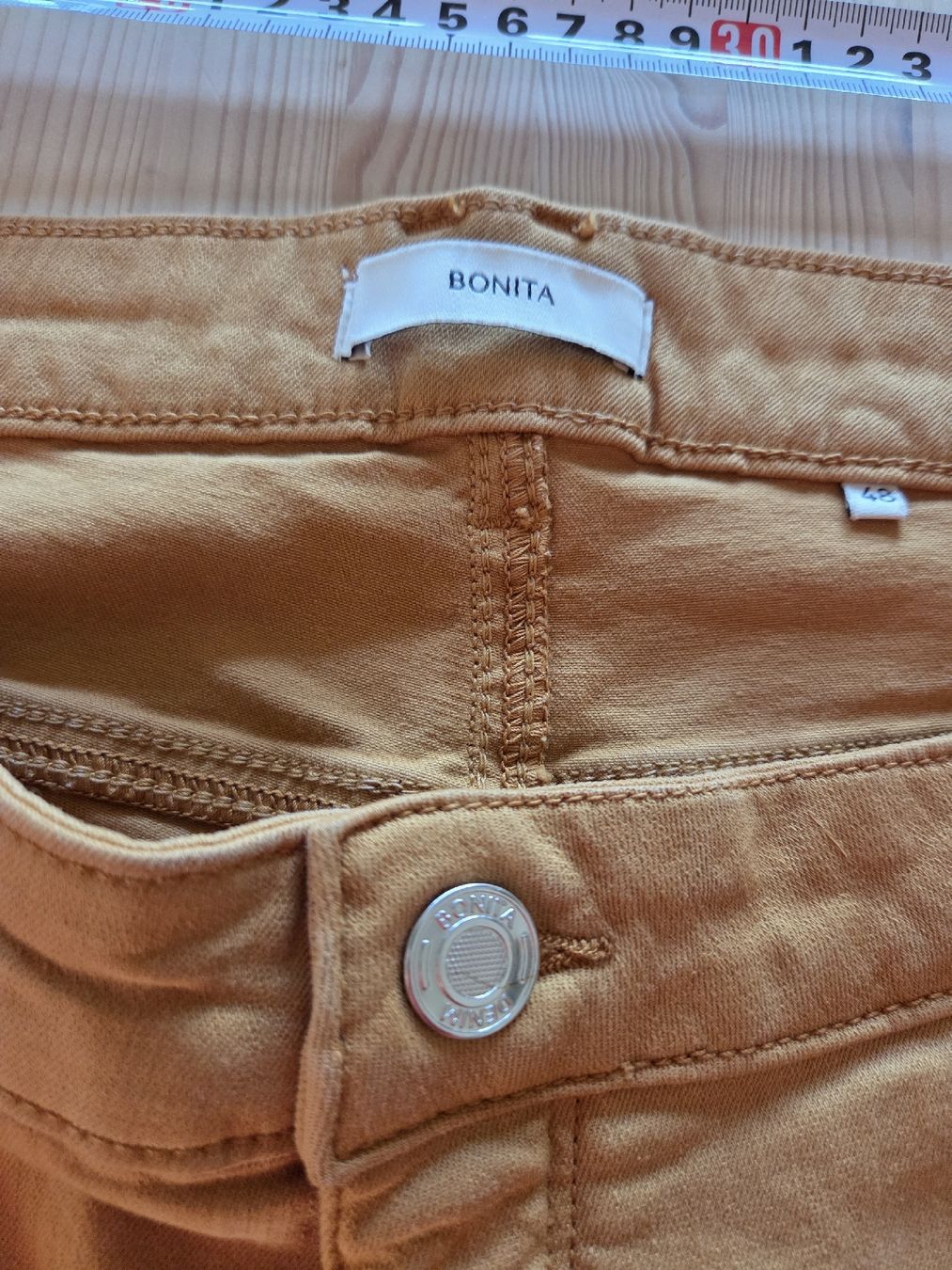 Bonita Pantaloni: hellbraun, senf, Baumwolle, Hose 48 – Usato da Liestal venduto da ITOlio 2