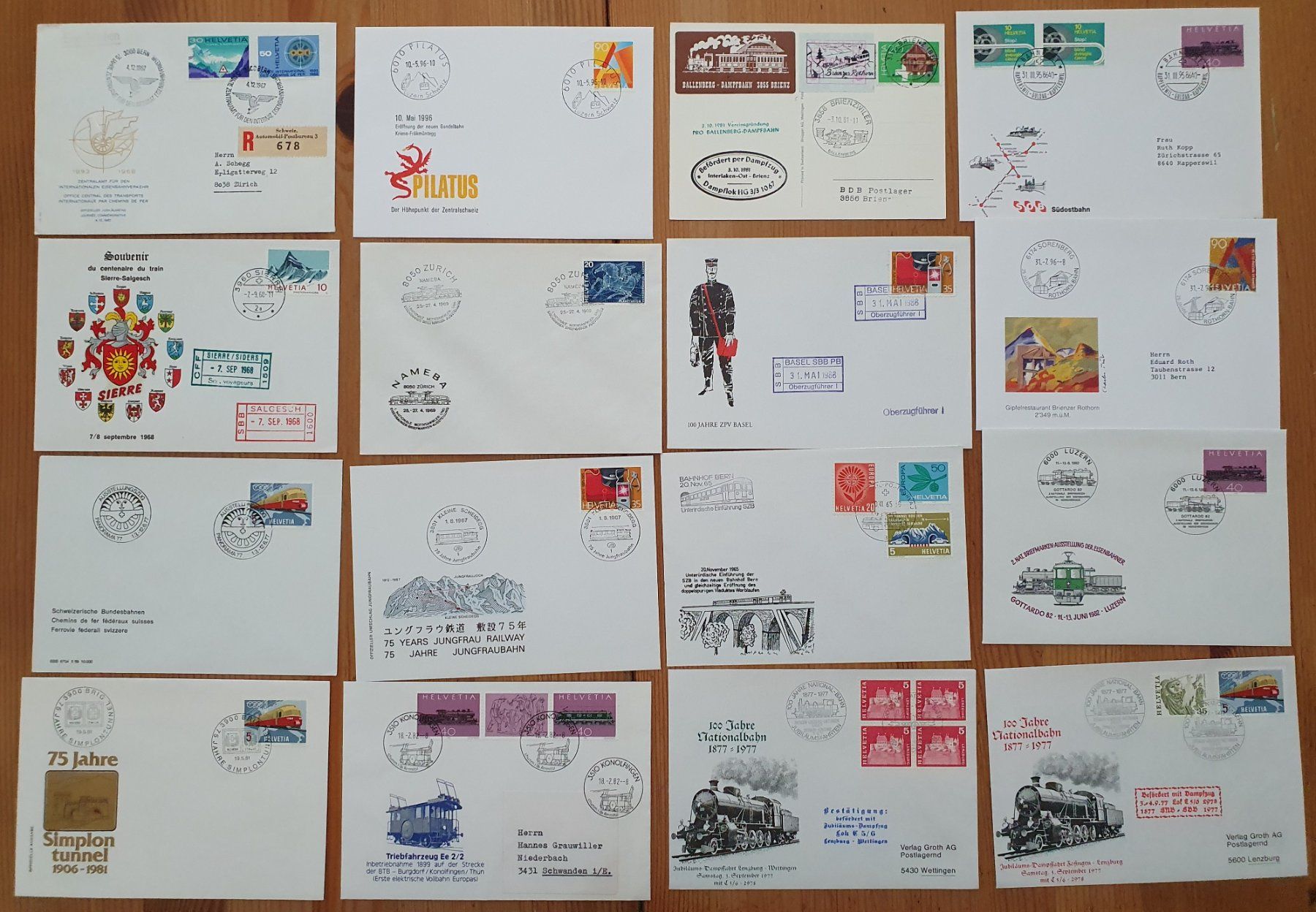 Alle Briefmarken: Schweiz: 150 Briefe mit Bahn Stempel oder Couvert Bahn – Gebraucht aus Dällikon von Minita 5