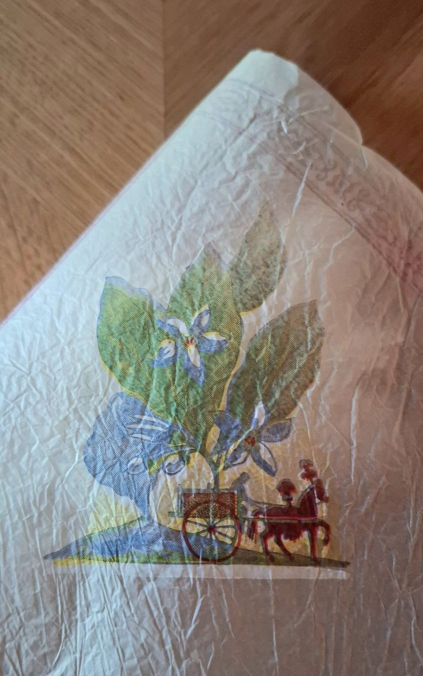 Carta: ALTES, GROSSES ORANGENPAPIER 39 x 39 CM – Usato da Grüningen venduto da Kartensammler 8