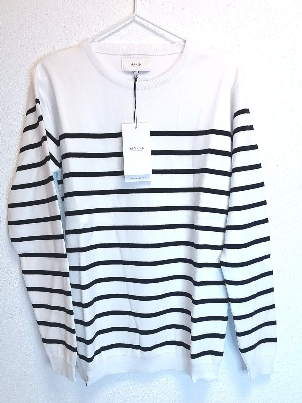 Maglioni & Felpe: Pullover ''Costal Knit'' weiss-schwarz fairtrade Makia Gr. S – Nuovo e nell'imballaggio originale da Rheinfelden venduto da womanskirtSecondhand