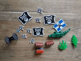 Lego Piraten Teile Schatztruhe Flaggen Krokodil