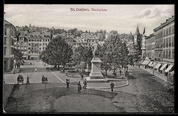 Cartoline postali: AK St. Gallen, Marktplatz – Usato da Berlin venduto da bartko-reher