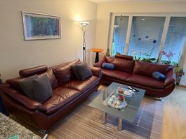 Ledersofa rot 2-Sitzer guter Zustand made in Italy