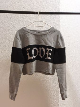 Crop Top Pulli Grau