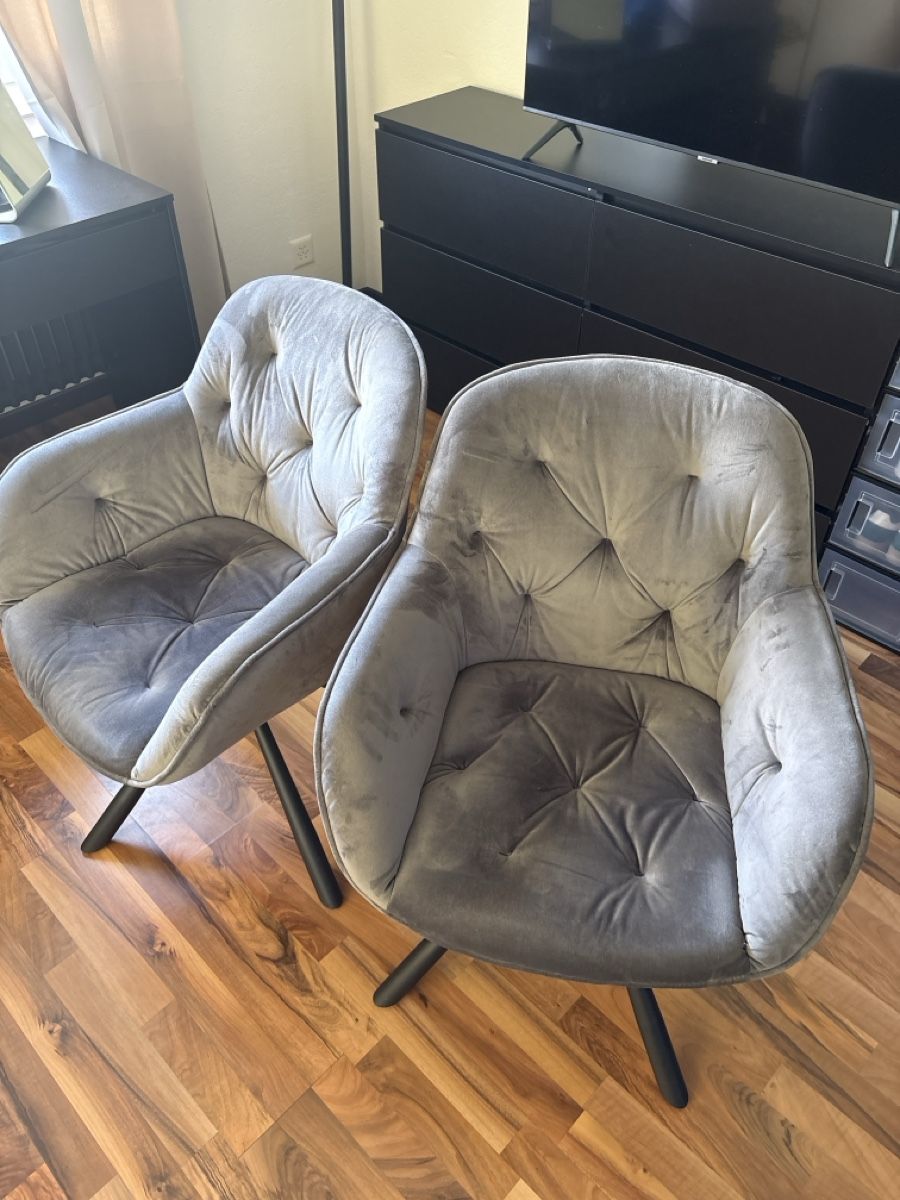 Mömax Chaises: 2 Sessel Samt Grau Drehbar – D'occasion à Ebikon par lil_zd5g 1