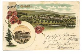 Souvenir de Gimel (VD) Morges - Hôtel des Bains - Litho 1898