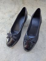 Schwarze Keil-Ballerinas, Grösse 43