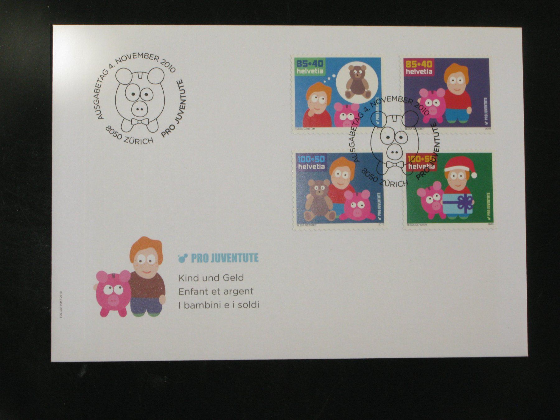 Tutti i francobolli: Pro Juventute FDC 2010 Nr. 397A-400A Weihnachtsmarke - Kind – Usato da Riken AG venduto da HEROWE