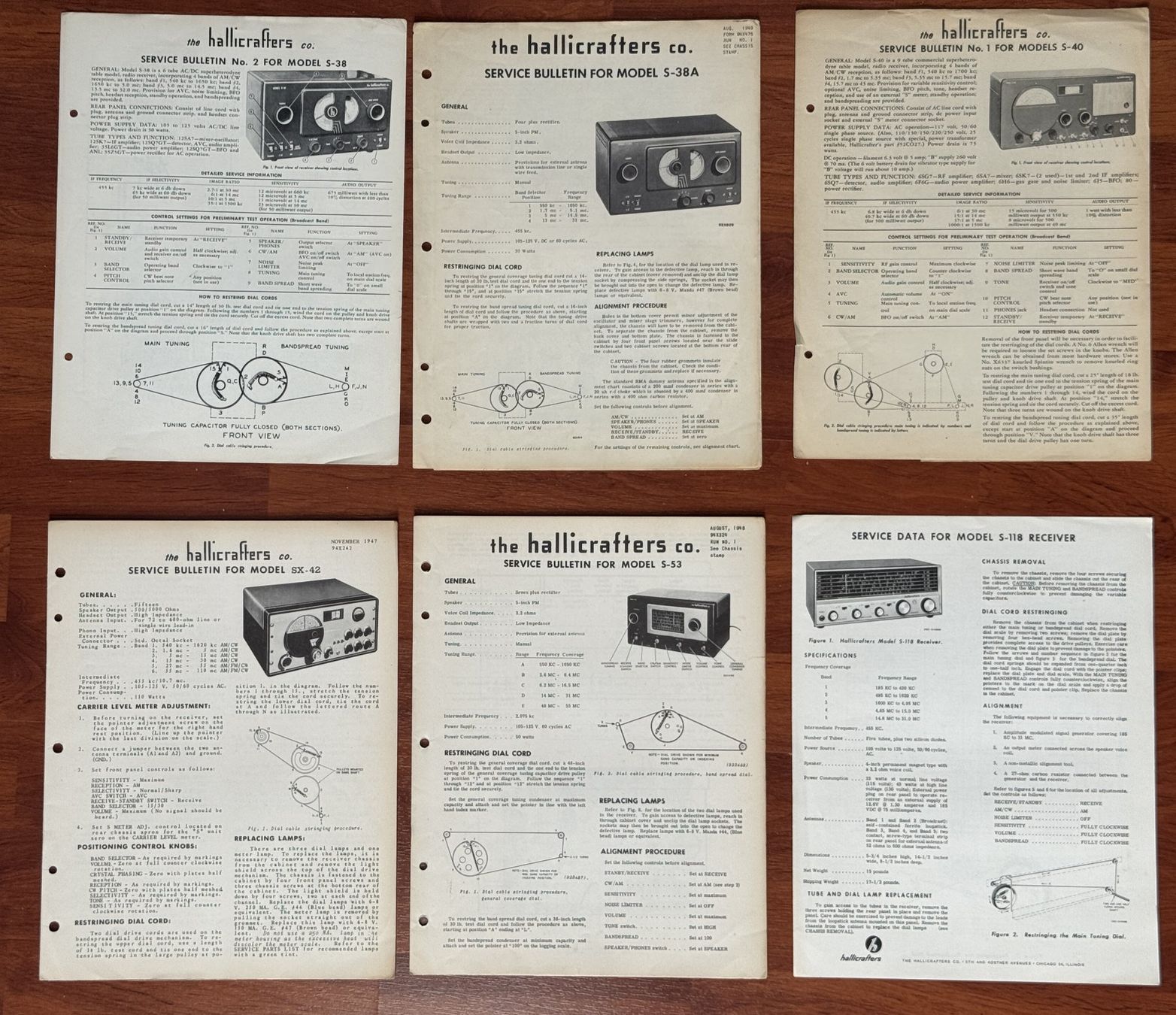 Radiocomunicazione: 6 Hallicrafters Service Bulletin – Usato da Ins venduto da funkflieger