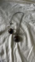 Tiger Eye Necklace Ring Set/Ring und Halskette echter Stein