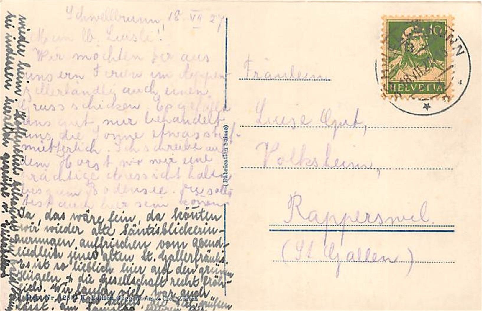 Ansichtskarten: Schwellbrunn, mit Säntis – Gebraucht aus Ottikon b.Kemptth. von Neptun1974 1