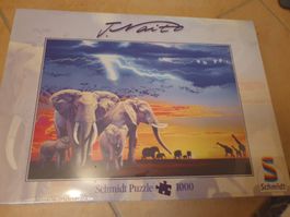 Puzzle Éléphants 1000 pièces Schmidt NEUF