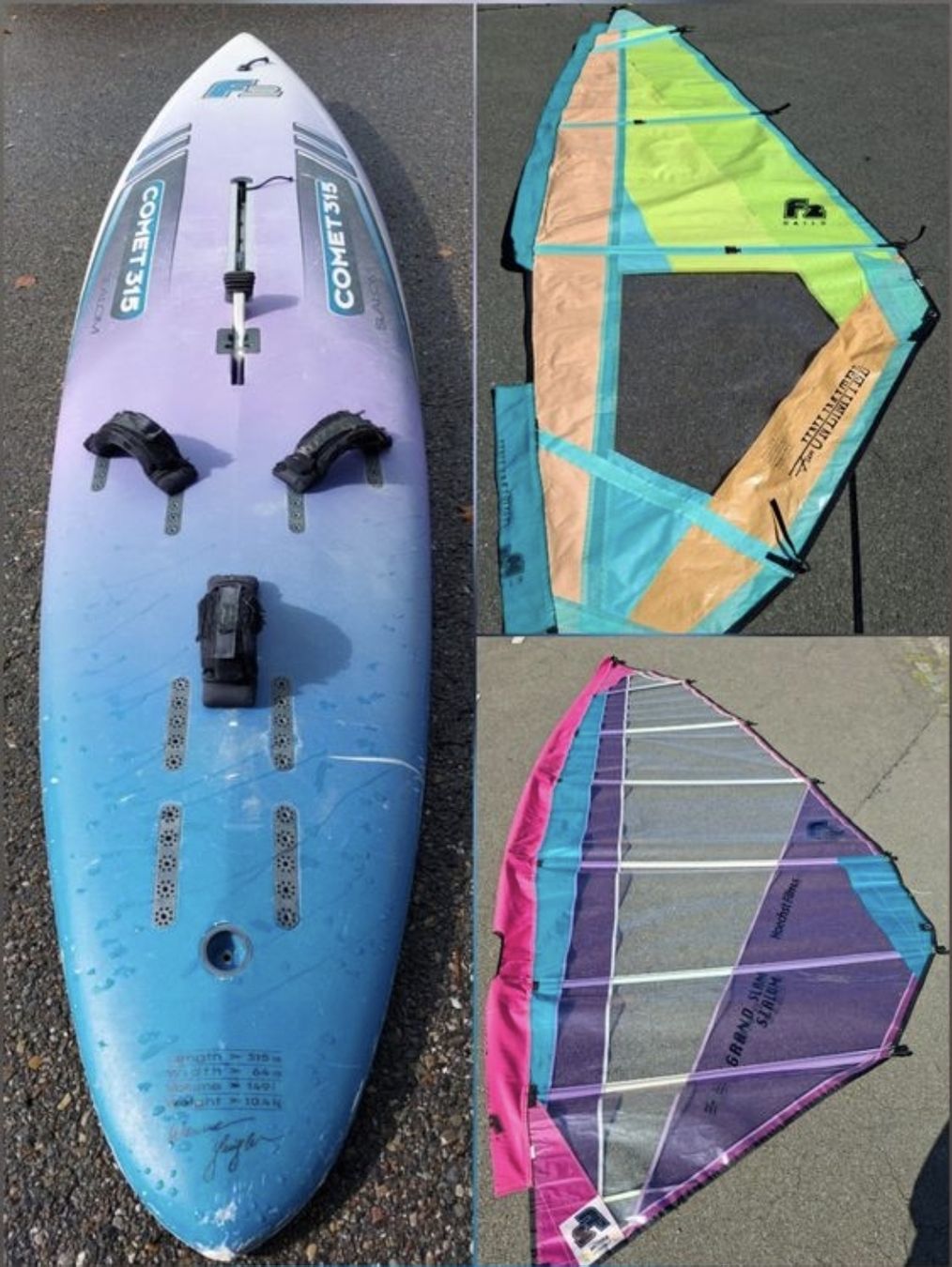 Planches de surf: Windsurf Board Comet 315 mit Segel – D'occasion à Fällanden par Nmustang