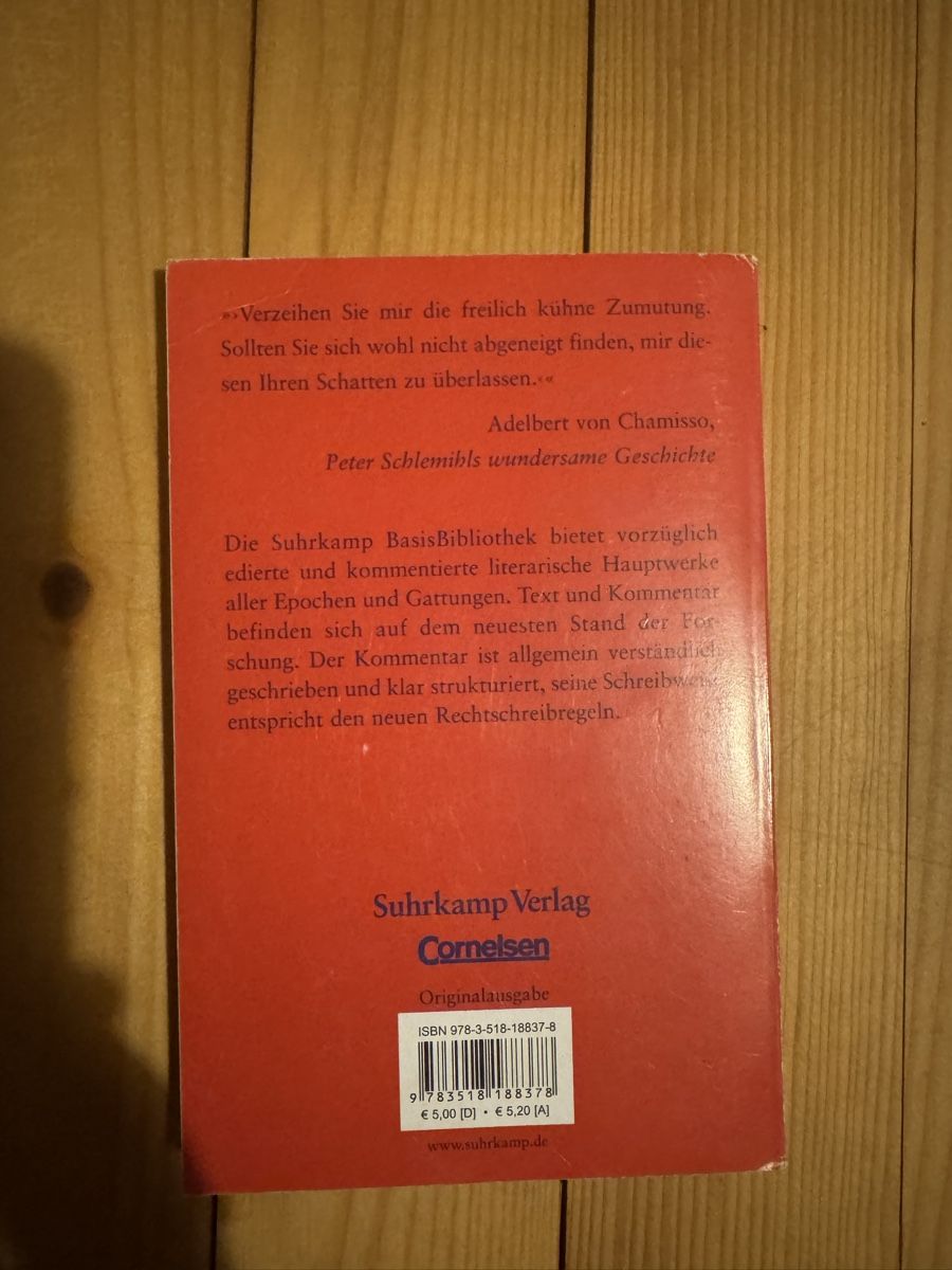Bücher: Peter Schlemihls wundersame Geschichte, Suhrkamp, gebraucht – Gebraucht aus Wilen b. Wil von bollhm 1