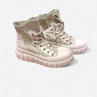 Cream/Gold High Top Sneakers