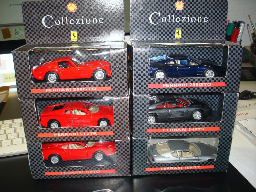 7 Ferrari Modellautos Shell Collezione v. Maisto Fr.5-/Stk (Gebraucht ...