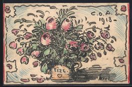 Handgemalt sign. Carl O. Arends: Rosenst