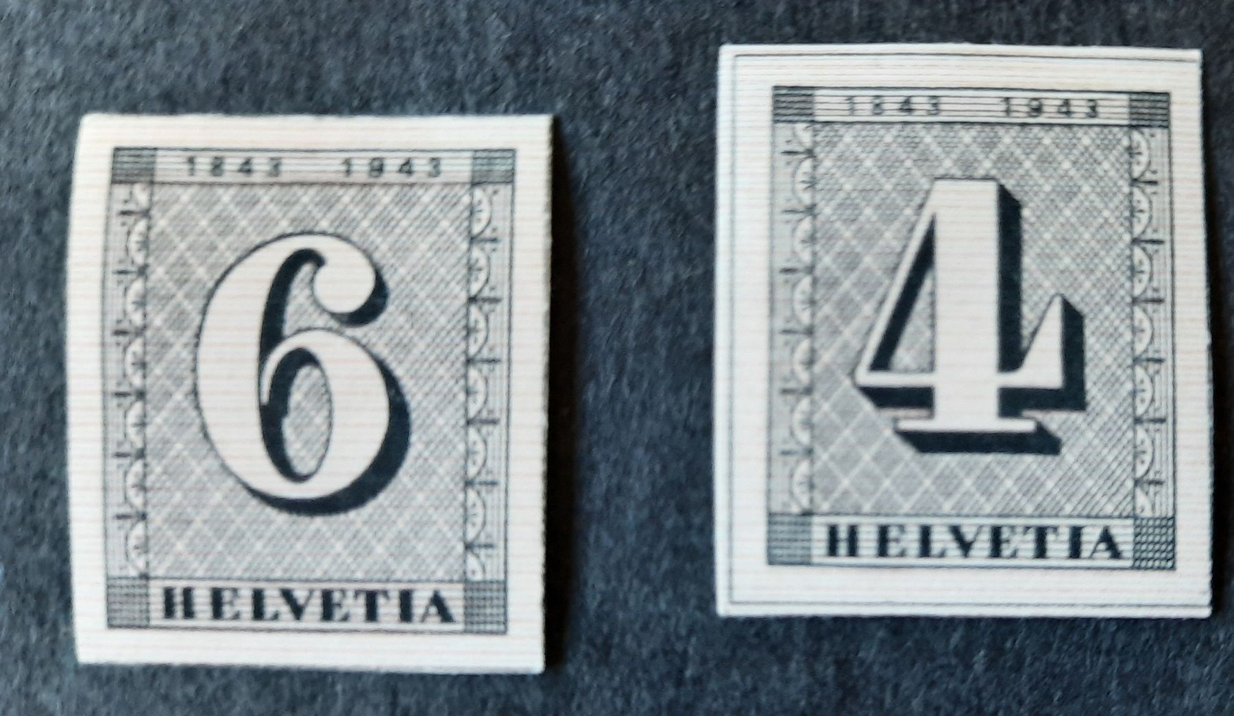 Tutti i francobolli: 1-4-5 Centenaire des timbres-poste suisses. – Usato da GENEVE venduto da Pjeronimo 3