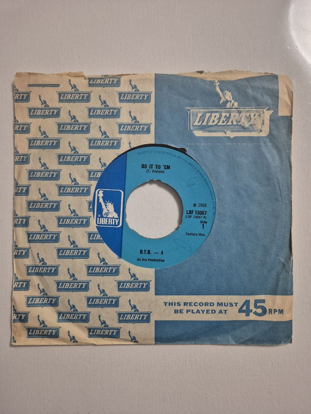 Dischi in vinile:  B.T.B. - 4  -  Do It To Em ...Single 7 – Usato da Uster venduto da newwave0