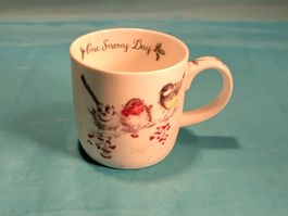 Tasse, Royal Worcester Porzellan, Vögel, Hannah Dale