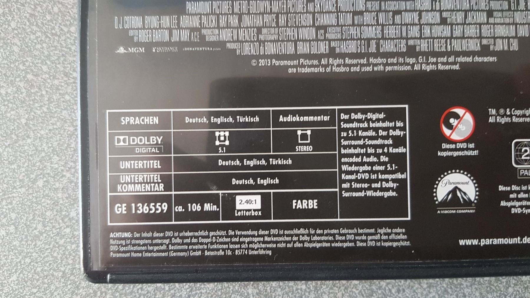 Tutti i DVDs: DVD G.I.Joe / Bruce Willis – Usato da Oetwil am See venduto da fineli2 1