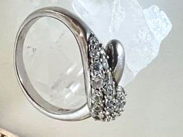 Silberring 925 im Schlangen-Design mit Zirkonia Besatz G56