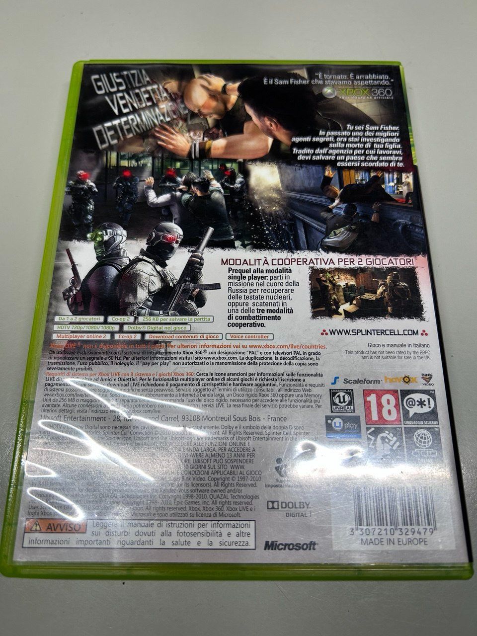 Microsoft Spiele: Tom Clancy's Splinter Cell Conviction PAL ITA Xbox 360 – Gebraucht aus Giubiasco von LorisVale 1