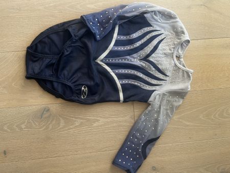 Turnanzug/Gymnastics Leotard, Navy & Silver, Size 138-140