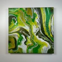 Acryl-Flüssigmalerei, quadratisch