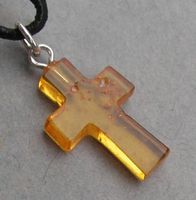 ♥ Baltischer Bernstein KREUZ ANHÄNGER / auch für Kinder ♥