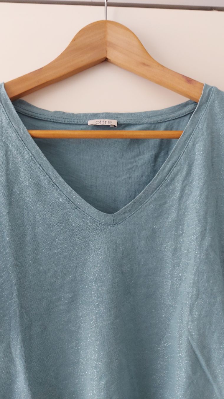 Top: OLTRE Shirt Gr. M/ L - mint mit silbernem Schimmer – Usato da Pfäffikon ZH venduto da siae 1