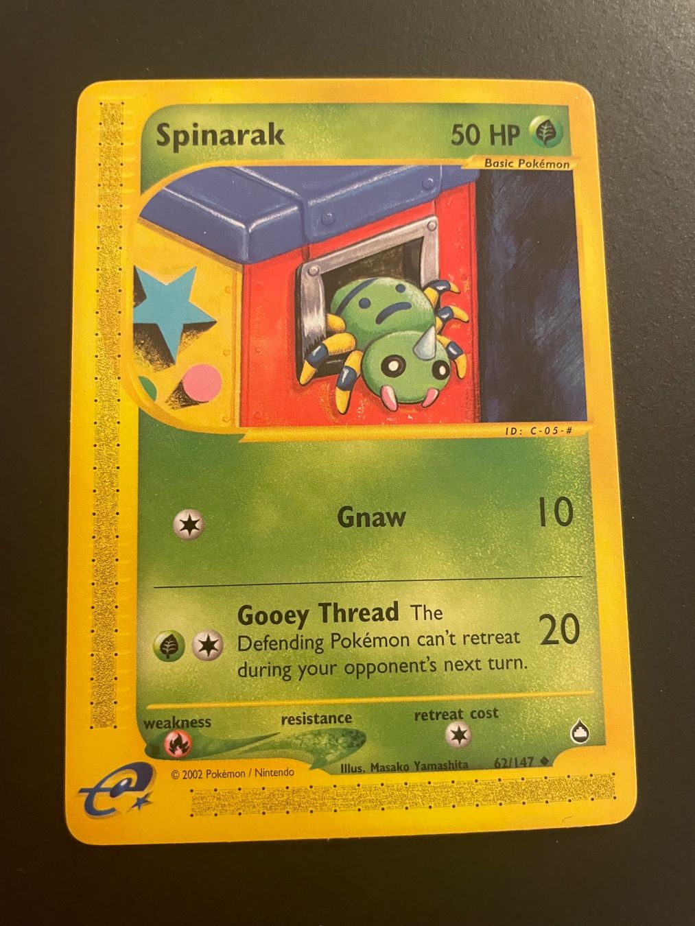Pokémon Carte collezionabili: Spinarak 62/147 Aquapolis e-Series – Usato da Zürich venduto da pokemon_cards