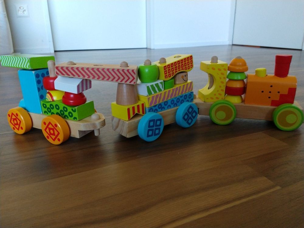 Magnetischer Holzzug Für Kleinkinder - Lernspielzeug Mit Zahlen & Puzzle - Pädagogisches Holzspielzeug