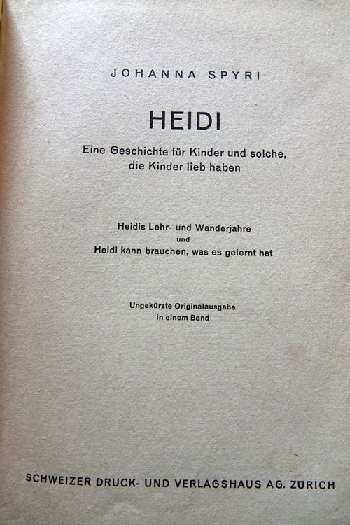 Très ancien livre album d'images HEIDI SPYRI SILVA