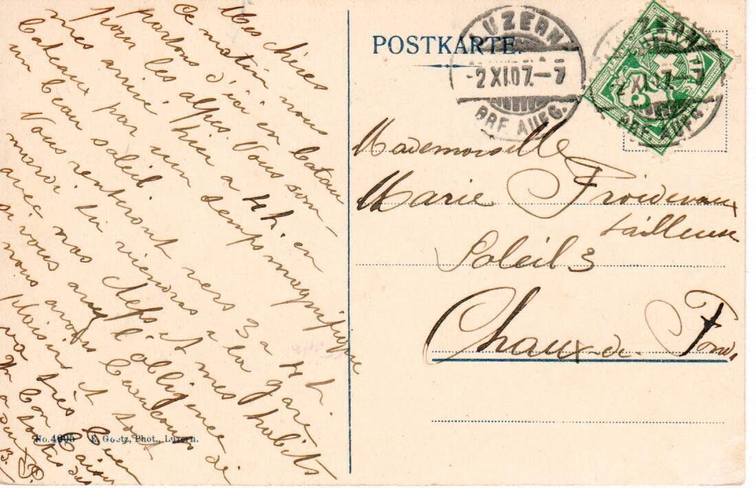Ansichtskarten: Luzern 1907 – Gebraucht aus Wolhusen von Curver9 1