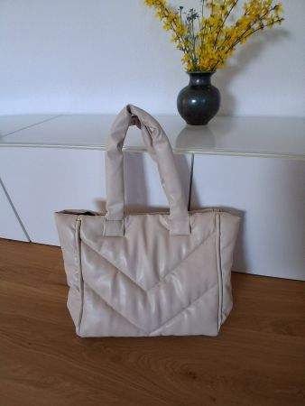 geräumige Handtasche Shopper beige NEU
