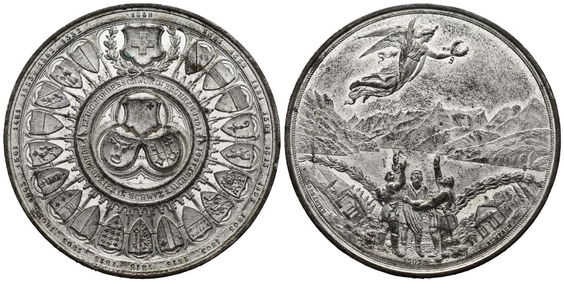 Medaglie: Bundesfeier 1891 , Weissmetall? /1048/ – Usato da Trimbach venduto da Solothurn1