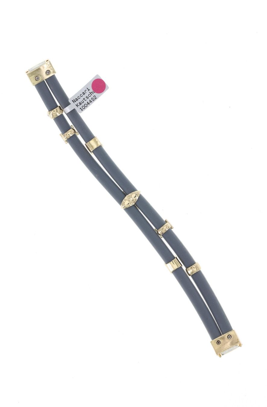 Bracciali & Braccialetti: Schickes Damen Armband aus Kautschuk mit Elementen – Nuovo e nell'imballaggio originale da Wängi venduto da LiqKojote 1